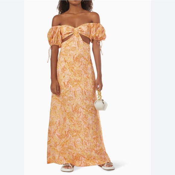 Agua by Agua Bendita Dresses & Skirts - NWT Agua by Agua Bendita  Cielo Vuelo Atardecer Puff Sleeve Cut Out Dress Sz M